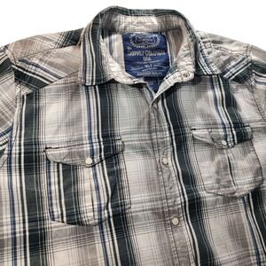 Supply Co Western Shirt Pearl Snap Plaid Long Sleeve Workwear Rodeo Womens Large